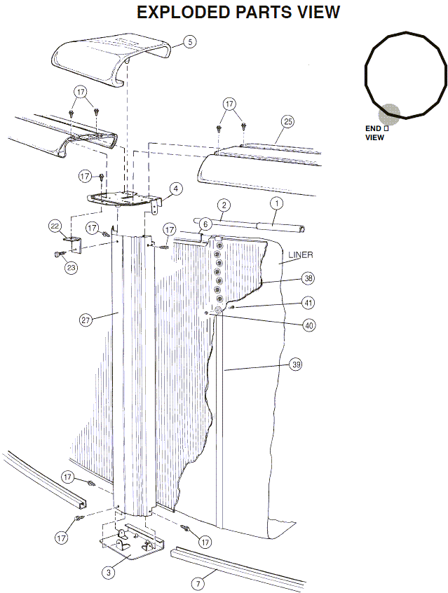 30' Round 52" Calibay Silver Intrigue Parts Reorder